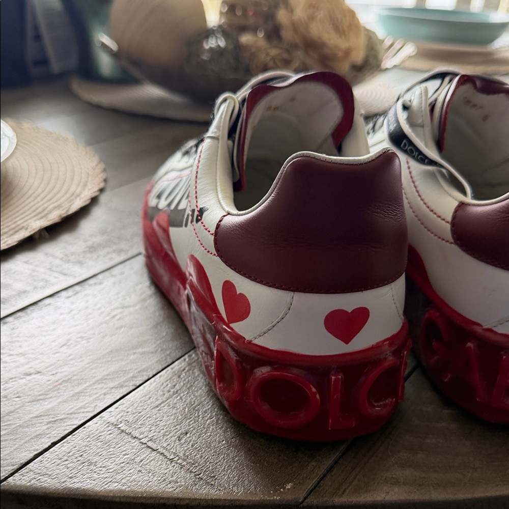 Dolce Gabbana Love Graphic Sneakers with Red Soles - Picture 8 of 13